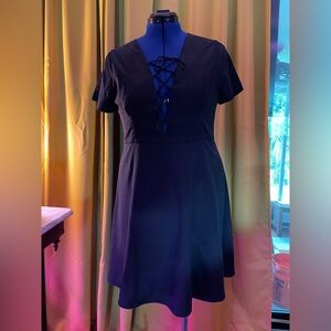 Luca Black Lace-Up Dress